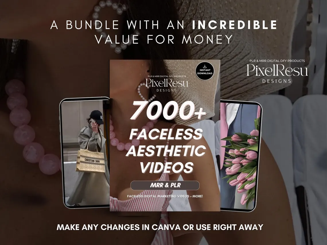 7000+ Faceless Aesthetic Videos + Story / MRR & PLR Reseller / Affiliate Marketing, Social Media Mrr DFY Instagram Faceless Content - Image 4
