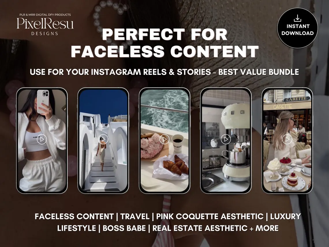 7000+ Faceless Aesthetic Videos + Story / MRR & PLR Reseller / Affiliate Marketing, Social Media Mrr DFY Instagram Faceless Content - Image 5